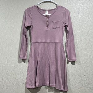 Oshkosh Girls' Long Sleeve Ribbed Pink Dress